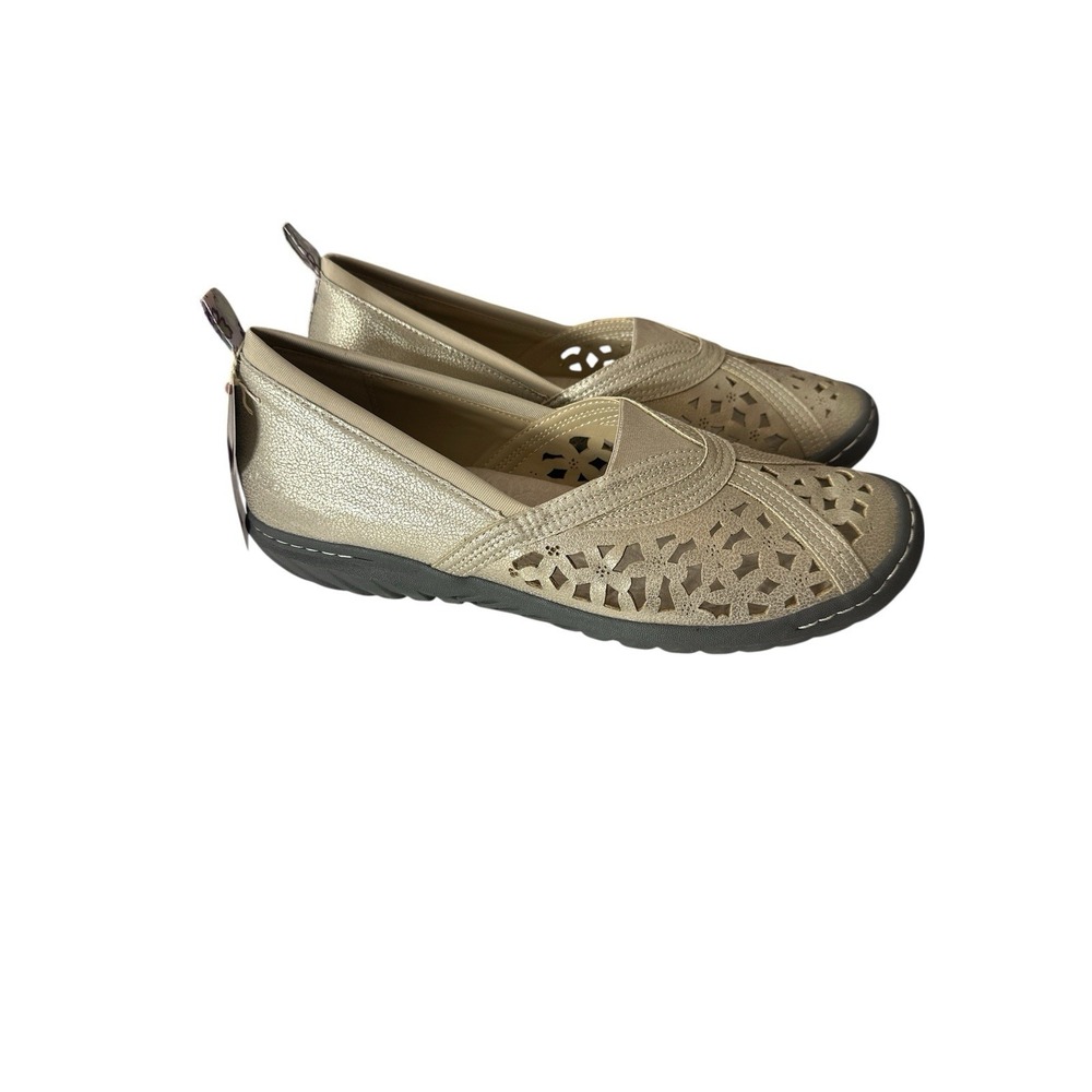 New JBU‎ Shoes Women's Size 12 Slip On Pecan Shimmer Champagn Comfy Outdoor